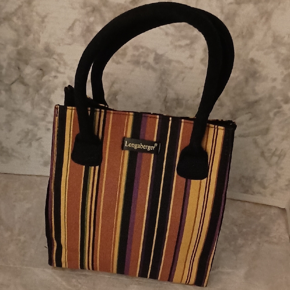 Longaberger Multicolor Striped Tote Bag